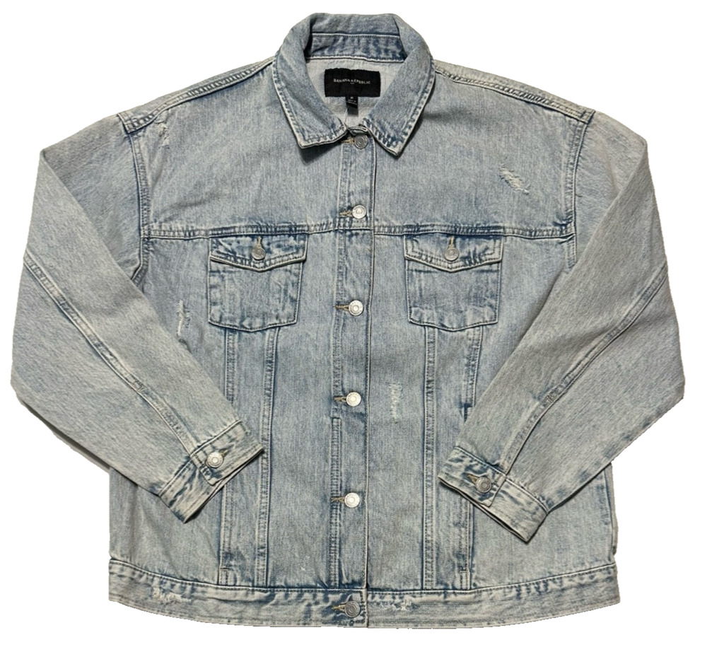 Banana Republic Women's Denim Jacket Oversized Light Wash Size M Vintage NWT